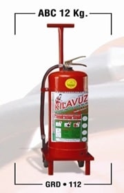 12 kğ arabalı yangın söndürme tüpü